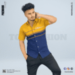 HALF SHIRT MUSTARD YELLOW & NAVY CODE-02