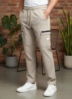 CARGO DOBBY PANT BEIGE CODE-CD67 - Image 2