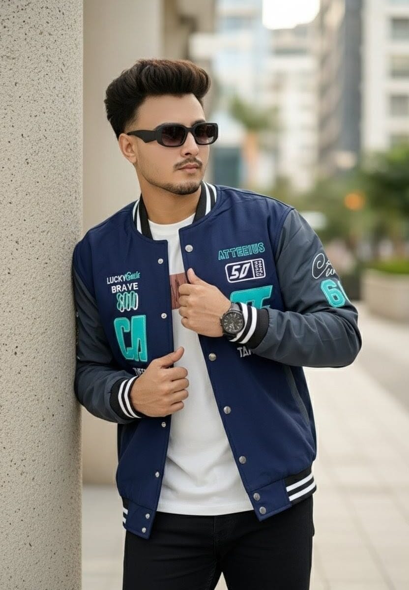 VARSITY JACKET NAVY BLUE CODE-VJ02