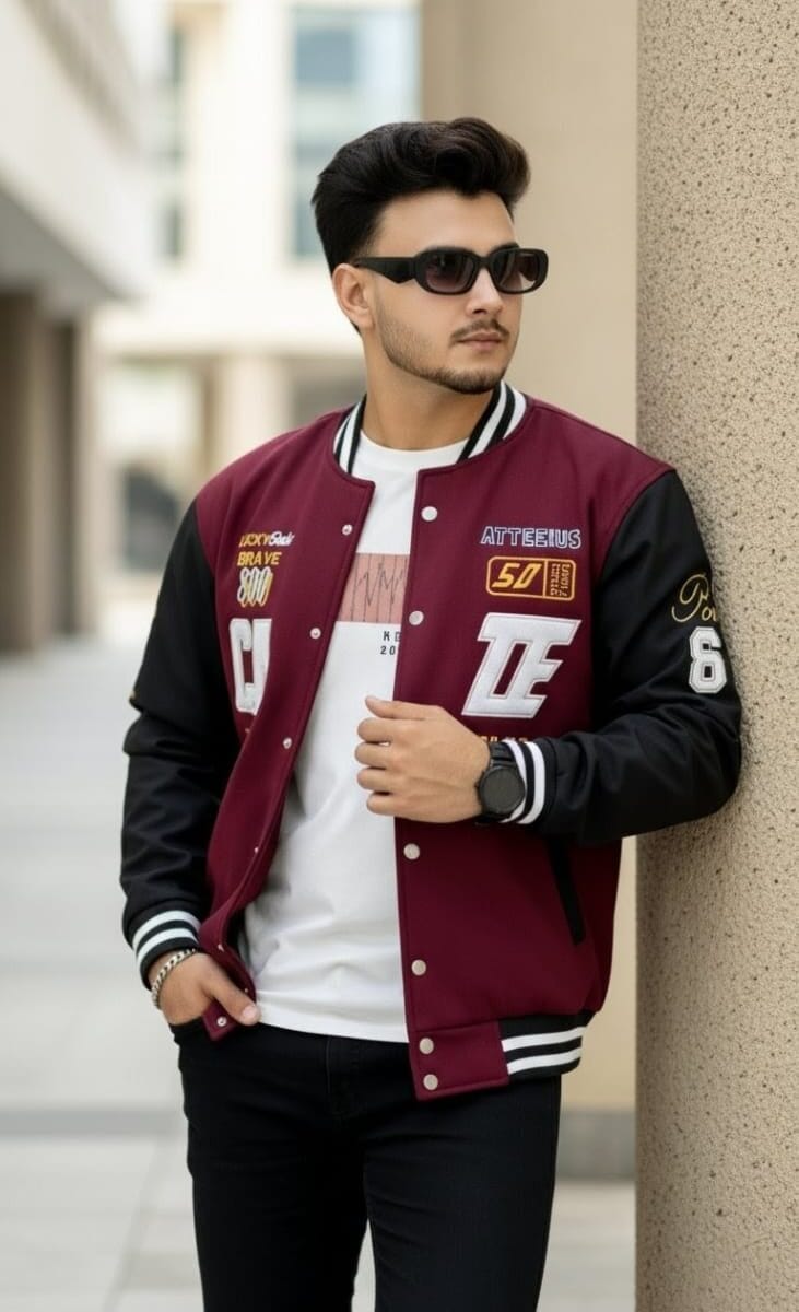 VARSITY JACKET MERRON CODE-VJ01